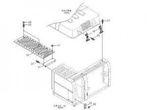 側罩蓋/發動機罩蓋/韓國現代挖掘機正品配件